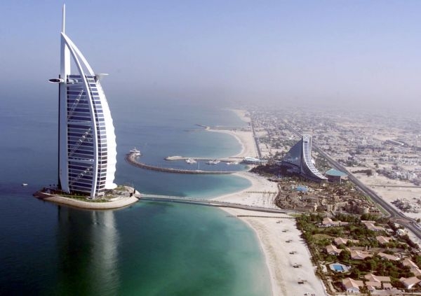 Aerial view luxury Burj Al Arab