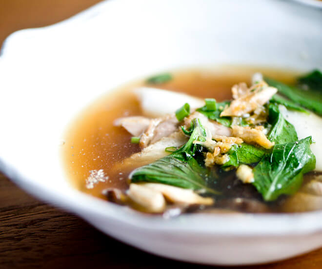 Clear soup of roast duck at Nahm, Bangkok