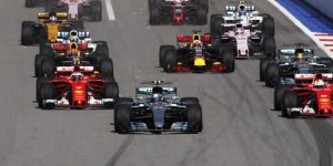 F1 Grand Prix, Sochi: Mercedes AMG’s Valtteri Bottas, celebrates first trophy win