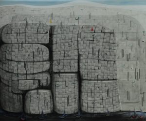 Tang Kok Soo, 'Elephants Crossing the Water', mixed media