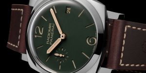 Panerai Boutique Special: Limited Edition Green Dial Collection of Trio of Radiomir 8 Days, Radiomir 1940 3 Days and Luminor Chrono Monopulsante